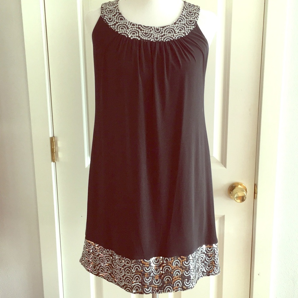 Sequin Micro Fiber Shift Dress